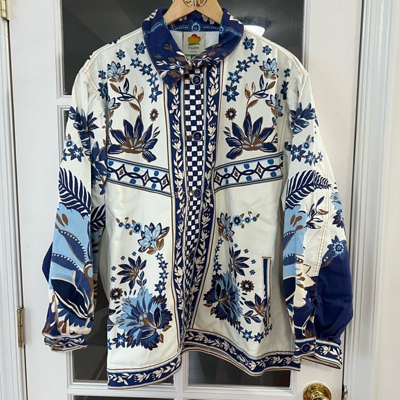 Farm Rio Blue Ana Tapestry Tropical Jacket - Size XL - NWT - Picture 4 of 15
